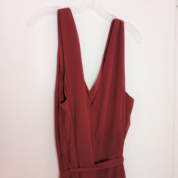 Modcloth Effortless Elegance Faux-Wrap Burgundy Long Dress - Picture 7 of 11